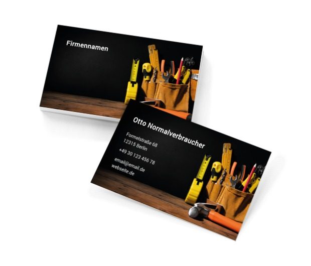 Werbung für den "Handwerker", Bauwesen, Renovierung und Innenausstattung - Visitenkarten Netprint Online Vorlagen