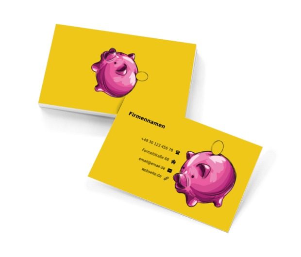 Sparschwein, Finanzen und Versicherungen, Rechnungsbüro - Visitenkarten Netprint Online Vorlagen