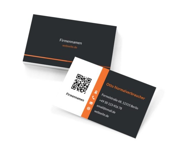 Pedantisch bereitgestellte Daten, Motive, QR Code - Visitenkarten Netprint Online Vorlagen