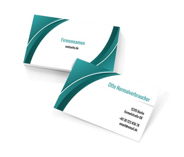 Türkisfarbene Eleganz, Motive, Universelle - Visitenkarten Netprint Online Vorlagen