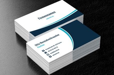 Die schlichte Eleganz der türkisfarbenen Welle, Motive, Universelle - Visitenkarten Netprint