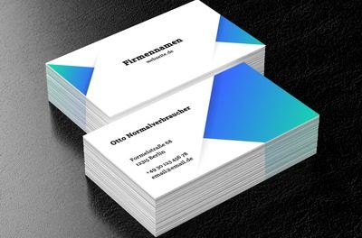 Minimalismus in einem türkisfarbenen Farbverlauf, Motive, Abstraktion - Visitenkarten Netprint