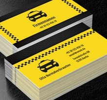 Gelber Streifen und schwarze gelochte Oberfläche, Transport, Taxi - Visitenkarten Netprint