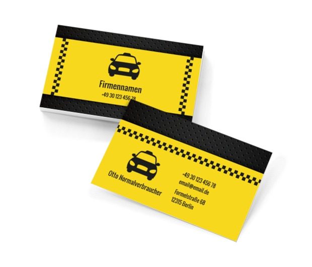 Gelber Streifen und schwarze gelochte Oberfläche, Transport, Taxi - Visitenkarten Netprint Online Vorlagen
