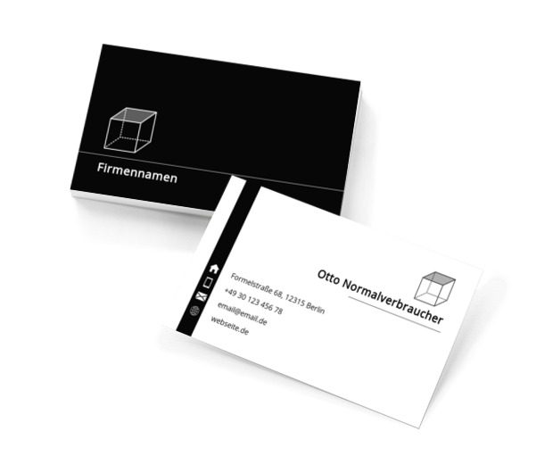 Minimalistisches Layout mit Kontrast, Bauwesen, Architektur - Visitenkarten Netprint Online Vorlagen