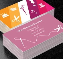 Alle Attribute einer Schneiderin, Dienstleistungen für Haus, Schneider- Dienstleistungen - Visitenkarten Netprint
