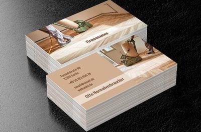 Professionelles Schleifen von Parkett, Bauwesen, Vermietung von Ausrüstungen - Visitenkarten Netprint