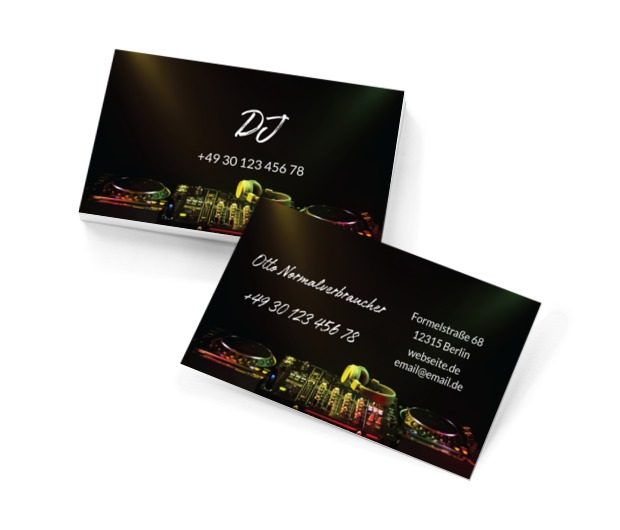 Professionelle musikalische Begleitung für jeden Anlass, Unterhaltung, DJ - Visitenkarten Netprint Online Vorlagen