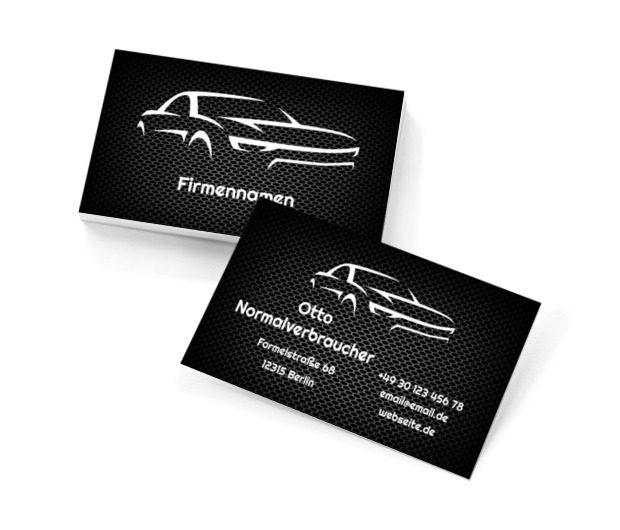 Dynamik und Präzision für die Automobilbranche, Motorisierung, Händler - Visitenkarten Netprint Online Vorlagen