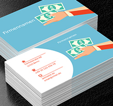 Hand mit Geld, Finanzen und Versicherungen, Kredite/ Darlehen - Visitenkarten Netprint