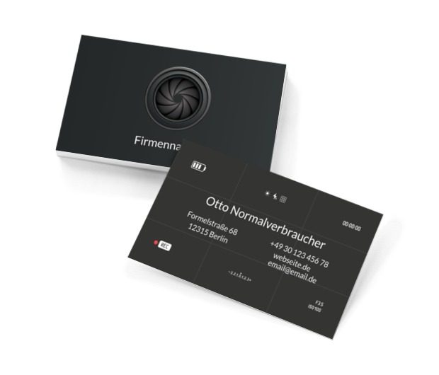 Objektiv im Fokus, Fotografie, Fotogeräte - Visitenkarten Netprint Online Vorlagen