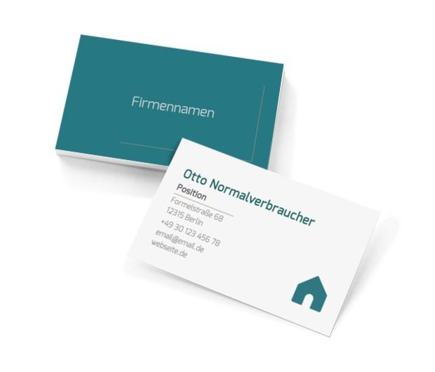 Moderne Form für die Immobilienbranche, Immobilien, Immobilienbüro - Visitenkarten Netprint Online Vorlagen