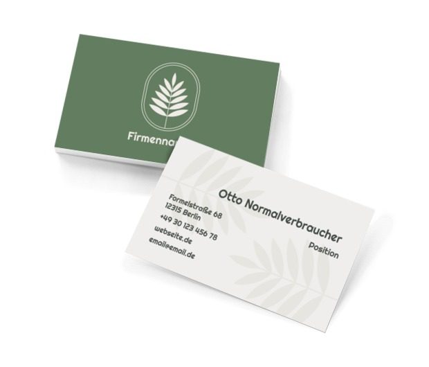 Natürliche Eleganz für die Öko- und Wellnessbranche, Umwelt und Natur, Umweltschutz - Visitenkarten Netprint Online Vorlagen