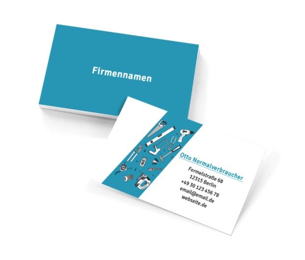 Grafische Werkzeuge des Handwerks, Bauwesen, Vermietung von Ausrüstungen - Visitenkarten Netprint Online Vorlagen