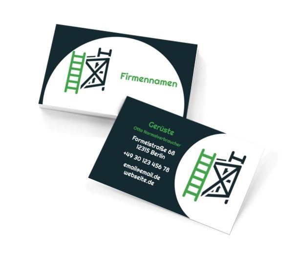 Gerüst im Mittelpunkt, Bauwesen, Vermietung von Ausrüstungen - Visitenkarten Netprint Online Vorlagen