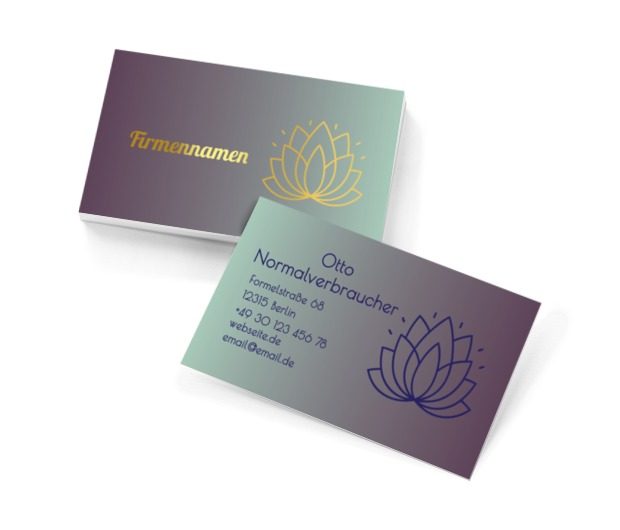 Eleganz des Lotos in sanftem Glanz, Gesundheit und Schönheit, Schönheitssalon - Visitenkarten Netprint Online Vorlagen