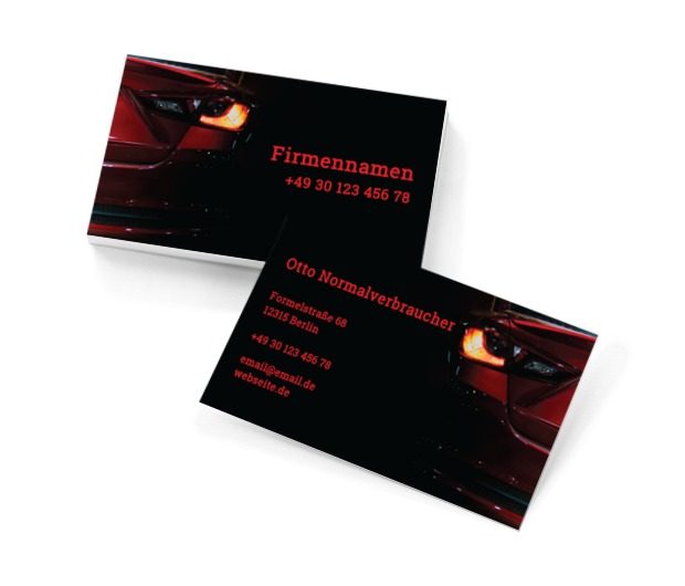 Visitenkarte - Der Sport-Scheinwerfer bei Nacht, Motorisierung, Händler - Visitenkarten Netprint Online Vorlagen