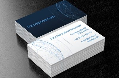 Ein digitales Kommunikationsnetz im modernen Stil, Dienstleistungen im Büro, Marketingagentur - Visitenkarten Netprint