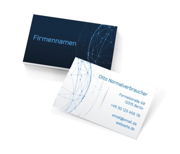 Ein digitales Kommunikationsnetz im modernen Stil, Dienstleistungen im Büro, Marketingagentur - Visitenkarten Netprint Online Vorlagen