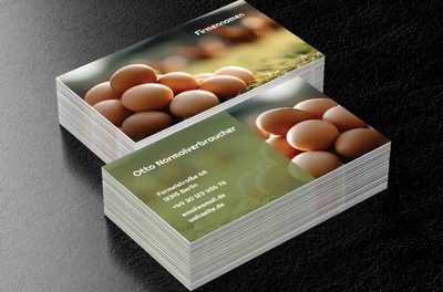 Frische Eier direkt vom Bauernhof, Umwelt und Natur, Tierhaltung - Visitenkarten Netprint