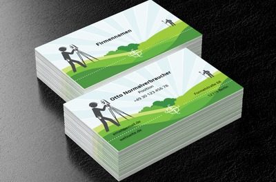 Präzise Vermessung im Gelände und auf der Karte, Umwelt und Natur, Geodäsie - Visitenkarten Netprint