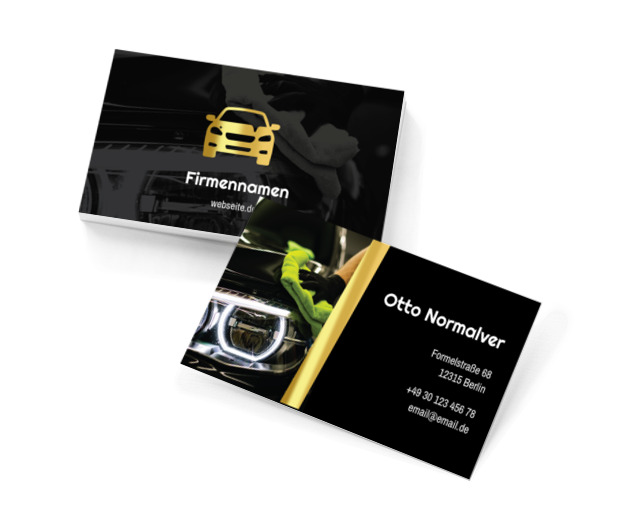 Perfekter Glanz für jedes Auto, Motorisierung, Waschanlage - Visitenkarten Netprint Online Vorlagen