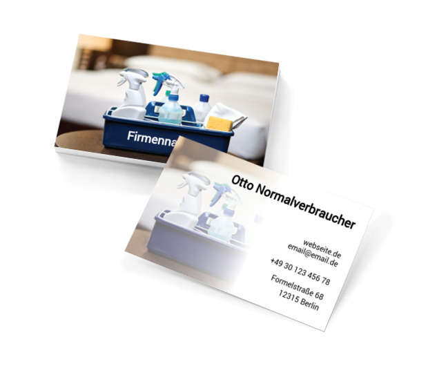 Sauberkeit, die einen guten ersten Eindruck hinterlässt, Dienstleistungen für Haus, Haushaltshilfe - Visitenkarten Netprint Online Vorlagen