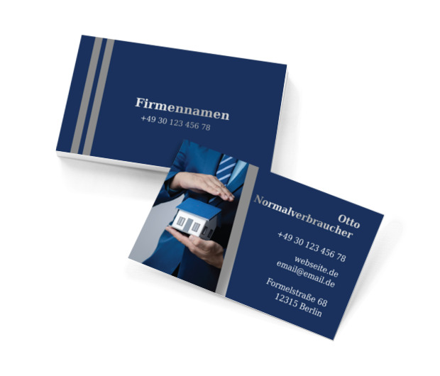Ein sicheres Zuhause unter professionellem Schutz, Finanzen und Versicherungen, Versicherungsagent - Visitenkarten Netprint Online Vorlagen