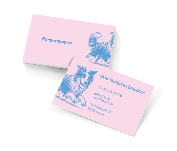 Hündischer Charme in fröhlichem und freundlichem Stil, Umwelt und Natur, Dienstleistungen für Tiere - Visitenkarten Netprint Online Vorlagen