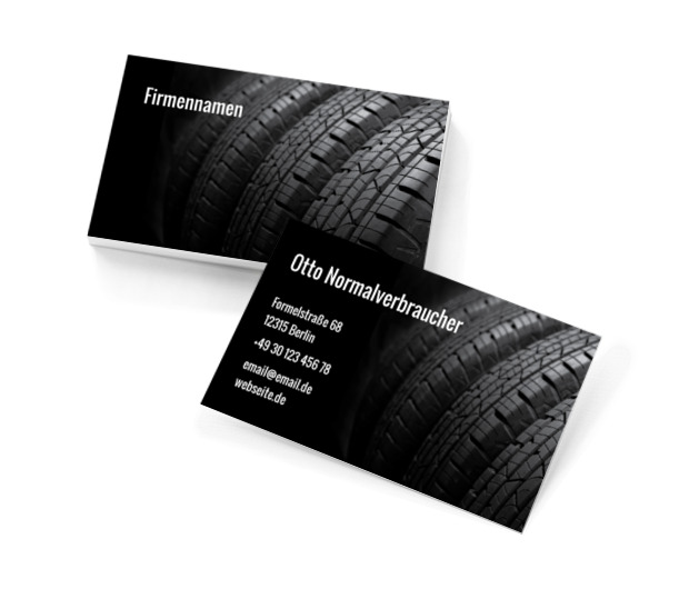 Zuverlässige Bodenhaftung auf jeder Strecke, Motorisierung, Vulkanisation - Visitenkarten Netprint Online Vorlagen