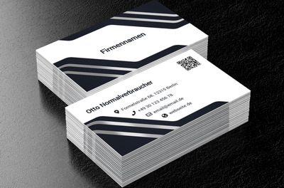 Moderne Geometrie im Business-Stil, Motive, QR Code - Visitenkarten Netprint
