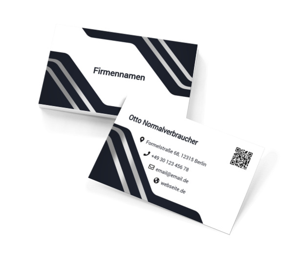 Moderne Geometrie im Business-Stil, Motive, QR Code - Visitenkarten Netprint Online Vorlagen