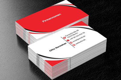 Dynamische Linien in rotem Rahmen, Motive, Universelle - Visitenkarten Netprint