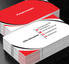 Dynamische Linien in rotem Rahmen, Motive, Universelle - Visitenkarten Netprint