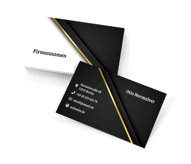 Schwarz und Gold in eleganter Ausführung, Motive, Klassiche - Visitenkarten Netprint Online Vorlagen
