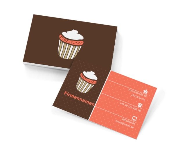 Appetitlicher Cupcake, Gastronomie, Konditorei - Visitenkarten Netprint Online Vorlagen