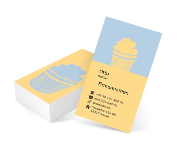 Monochromatischer Cupcake, Gastronomie, Konditorei - Visitenkarten Netprint Online Vorlagen