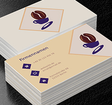 Kaffeebohne in einer Tasse, Gastronomie, Café - Visitenkarten Netprint