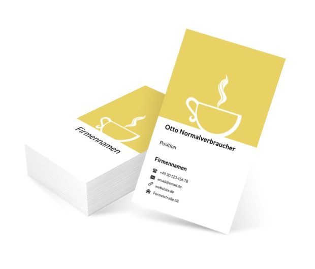 Ein Becher heißer Tee, Gastronomie, Café - Visitenkarten Netprint Online Vorlagen
