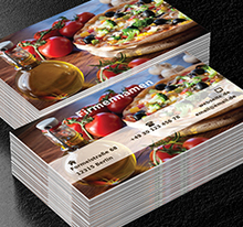 Italienischer Tisch, Gastronomie, Pizzeria - Visitenkarten Netprint