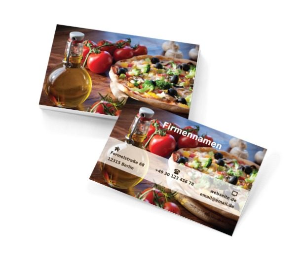 Italienischer Tisch, Gastronomie, Pizzeria - Visitenkarten Netprint Online Vorlagen