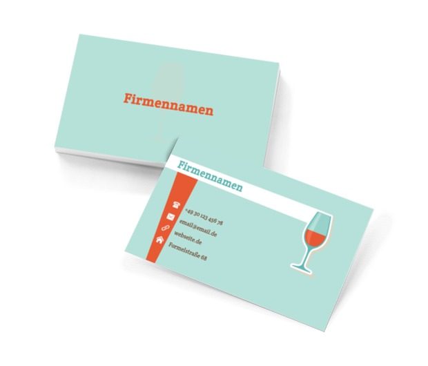 Ein Glas Wein, Gastronomie, Bar - Visitenkarten Netprint Online Vorlagen