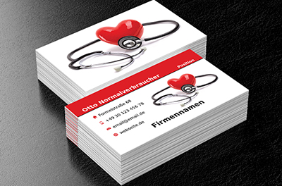 Herz und Stethoskop, Medizin, Arzt - Visitenkarten Netprint