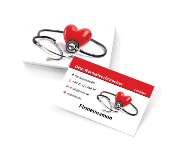 Herz und Stethoskop, Medizin, Arzt - Visitenkarten Netprint Online Vorlagen
