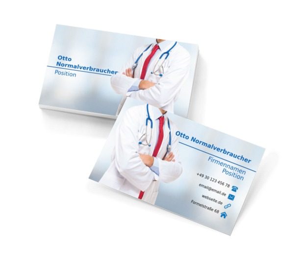 Doktor in einem Mantel, Medizin, Arzt - Visitenkarten Netprint Online Vorlagen