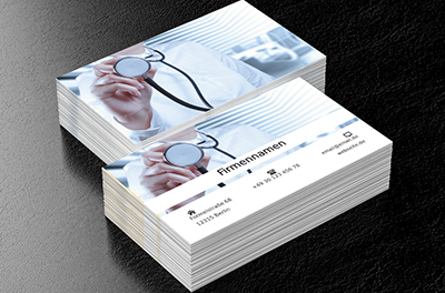 Doktor mit einem Stethoskop, Medizin, Gesundheitswesen - Visitenkarten Netprint