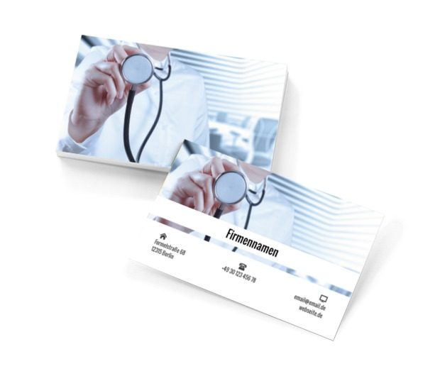 Doktor mit einem Stethoskop, Medizin, Gesundheitswesen - Visitenkarten Netprint Online Vorlagen