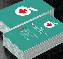 Ein Apfel auf grünem Hintergrund, Medizin, Gesundheitswesen - Visitenkarten Netprint