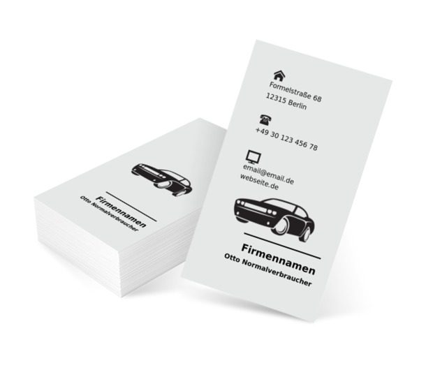 Einfachheit des Projekts, Motorisierung, Fahrzeugmarkt - Visitenkarten Netprint Online Vorlagen