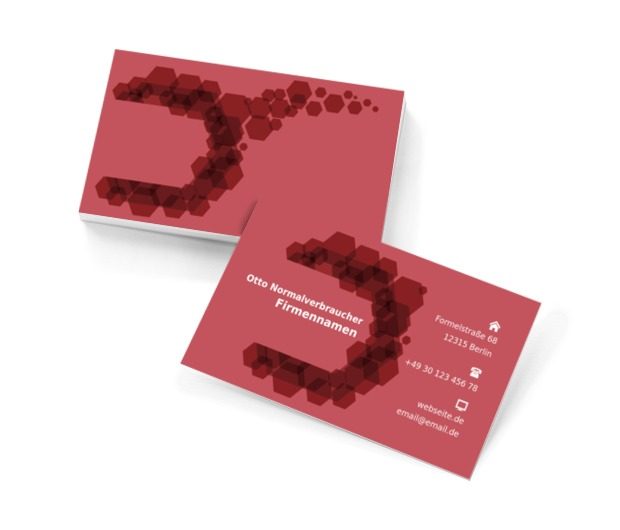 Rote geometrische Figuren, Motive, Abstraktion - Visitenkarten Netprint Online Vorlagen